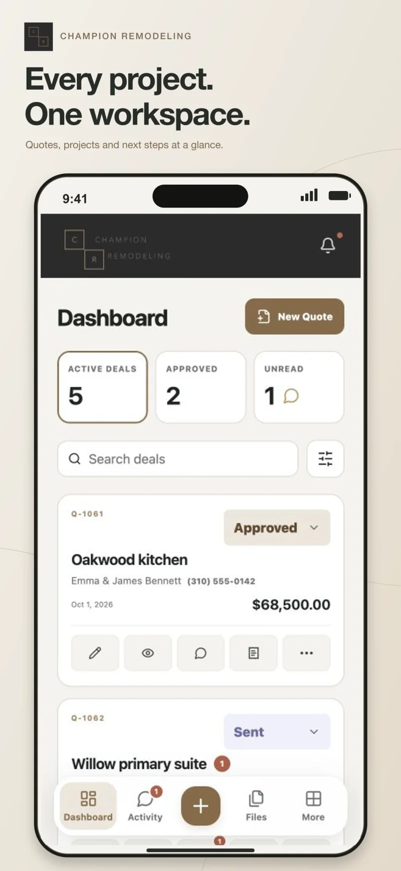 Champion Remodeling App preview